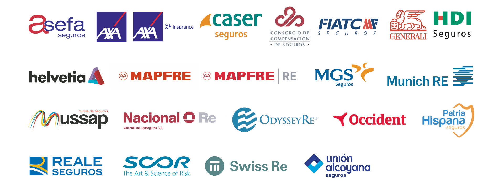 Logos of Partners that Trust in Spanish Environmental Risks Pool